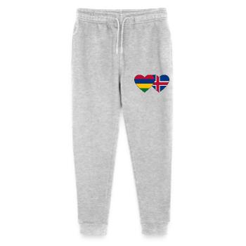 Mauritius Iceland Flag Heart - Stanley/Stella Mini Mover Teen Organic Jogging Trousers  - heather grey - Front