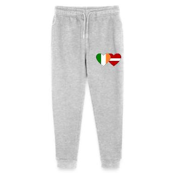 Ireland Latvia Flag Heart - Stanley/Stella Mini Mover Teen Organic Jogging Trousers  - heather grey - Front