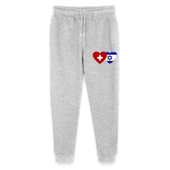Switzerland Israel Heart Flag - Stanley/Stella Mini Mover Teen Organic Jogging Trousers  - heather grey - Front