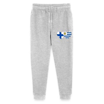 Finnland Uruguay Herz Flagge - Stanley/Stella Teenager Bio Jogginghose Mini Mover  - Grau meliert - Vorne