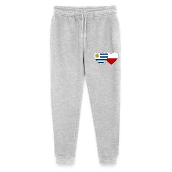 Uruguay Polen Herz Flagge - Stanley/Stella Teenager Bio Jogginghose Mini Mover  - Grau meliert - Vorne