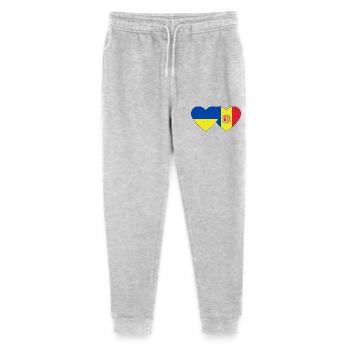 Ukraine Andorra Flagge Herz - Stanley/Stella Teenager Bio Jogginghose Mini Mover  - Grau meliert - Vorne