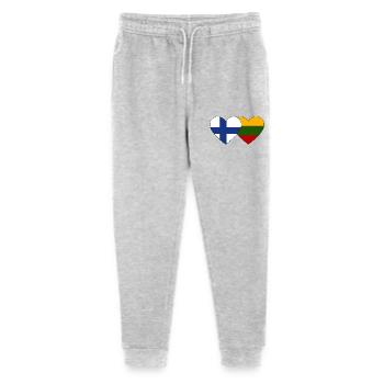 Finnland Litauen Flagge Herz - Stanley/Stella Teenager Bio Jogginghose Mini Mover  - Grau meliert - Vorne