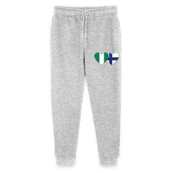 Nigeria Finland Flag Heart - Stanley/Stella Mini Mover Teen Organic Jogging Trousers  - heather grey - Front