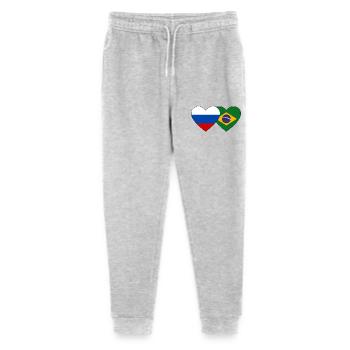 Drapeau de la Russie et du Brésil - Pantalon de jogging bio Mini Mover Stanley/Stella Ado  - gris chiné - Devant