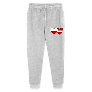 Poland Latvia Flag Heart - Stanley/Stella Mini Mover Teen Organic Jogging Trousers  - heather grey - Front