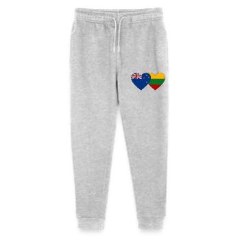 New Zealand Lithuania flag - Stanley/Stella Mini Mover Teen Organic Jogging Trousers  - heather grey - Front