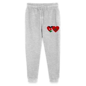 Jordanien Marokko Flagge Herz - Stanley/Stella Teenager Bio Jogginghose Mini Mover  - Grau meliert - Vorne