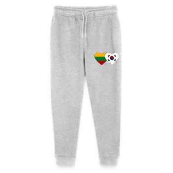 Litauen Südkorea Flagge Herz - Stanley/Stella Teenager Bio Jogginghose Mini Mover  - Grau meliert - Vorne