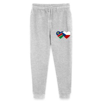 Namibia Czech Republic Flag Heart - Stanley/Stella Mini Mover Teen Organic Jogging Trousers  - heather grey - Front