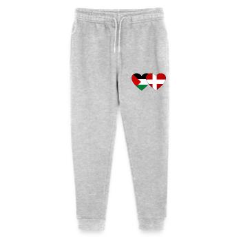 Palestine Denmark Flag Heart - Stanley/Stella Mini Mover Teen Organic Jogging Trousers  - heather grey - Front