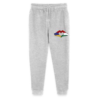 Armenien Ungarn Flagge Hände Herzform - Stanley/Stella Teenager Bio Jogginghose Mini Mover  - Grau meliert - Vorne