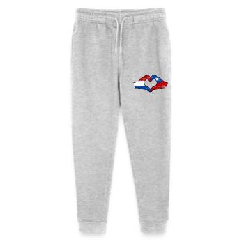 Hollande Taiwan drapeau mains forme de coeur utilisé - Pantalon de jogging bio Mini Mover Stanley/Stella Ado  - gris chiné - Devant