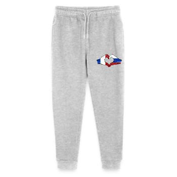France Russie Drapeau Mains Coeur Forme Utilisé - Pantalon de jogging bio Mini Mover Stanley/Stella Ado  - gris chiné - Devant