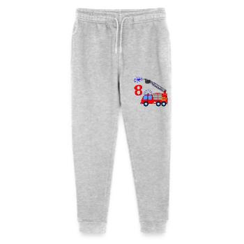 Fire engine 8 birthday children - Stanley/Stella Mini Mover Teen Organic Jogging Trousers  - heather grey - Front