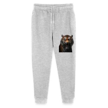 Starker Tiger mit einem wütenden Ausdruck wild - Stanley/Stella Teenager Bio Jogginghose Mini Mover  - Grau meliert - Vorne