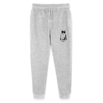 Cat black - Stanley/Stella Mini Mover Teen Organic Jogging Trousers  - heather grey - Front