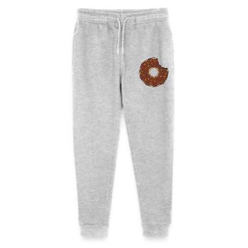 Beignet avec morsure en brun avec des vermicelles de couleur - Pantalon de jogging bio Mini Mover Stanley/Stella Ado  - gris chiné - Devant