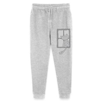 Cat at the window gray - Stanley/Stella Mini Mover Teen Organic Jogging Trousers  - heather grey - Front