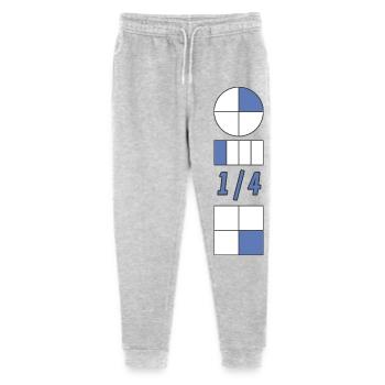 A Quarter is 25% Blue Quadrant Circle Geometrics - Stanley/Stella Mini Mover Teen Organic Jogging Trousers  - heather grey - Front