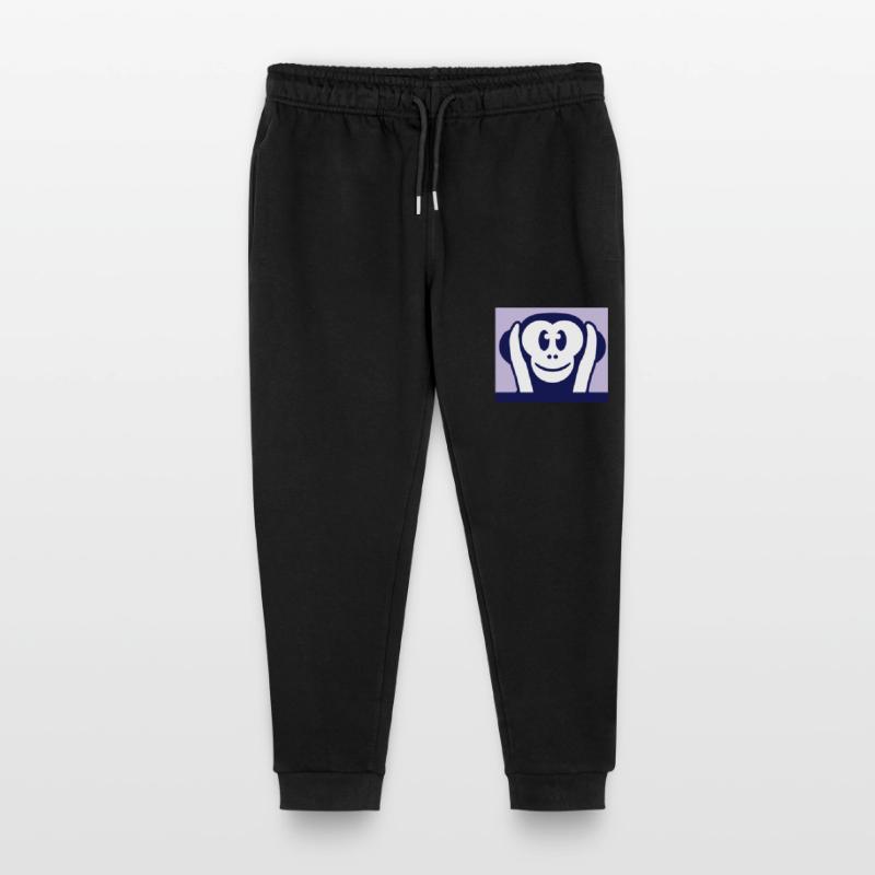 3 Wise Monkeys Hear Nothing Deaf Holds Ears To Monkey Stanley/Stella Mini Mover Teen Organic Jogging Trousers 