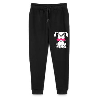 Hund Wurst Maul Hunger Essen Frisst Würstchen Süß - Stanley/Stella Teenager Bio Jogginghose Mini Mover  - Schwarz - Vorne