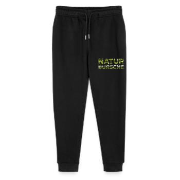 Natur Bursche Waldmotiv Schriftzug - Stanley/Stella Teenager Bio Jogginghose Mini Mover  - Schwarz - Vorne