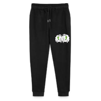 Zwei Schafe Fressen Gras 2 Freunde Team Hungrig - Stanley/Stella Teenager Bio Jogginghose Mini Mover  - Schwarz - Vorne
