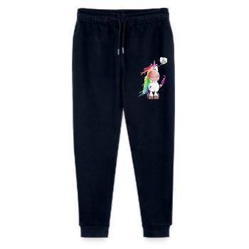 Einhorn grinst sich ein ab - Stanley/Stella Teenager Bio Jogginghose Mini Mover  - Navy - Vorne