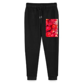 Frische Erdbeeren Erdbeerposter - Stanley/Stella Teenager Bio Jogginghose Mini Mover  - Schwarz - Vorne