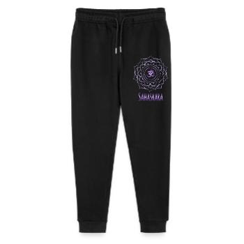 Mandala Om Sahasrara Lila Design - Stanley/Stella Teenager Bio Jogginghose Mini Mover  - Schwarz - Vorne