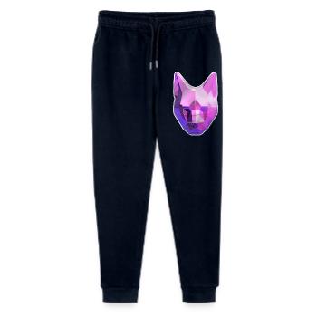 Geometrische Katze im Neonpink - Stanley/Stella Teenager Bio Jogginghose Mini Mover  - Navy - Vorne