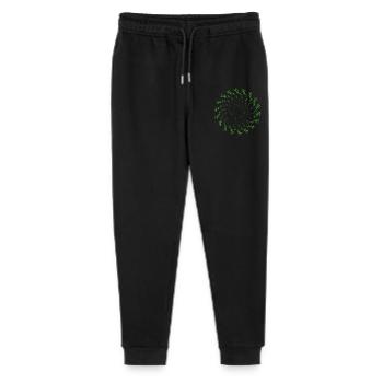 dotted shape rotated wind turbine green - Stanley/Stella Mini Mover Teen Organic Jogging Trousers  - black - Front