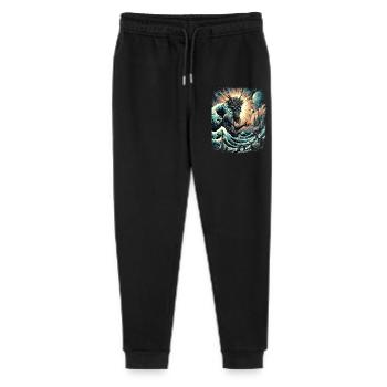 Poseidons Große Welle vor Kanagawa - Stanley/Stella Teenager Bio Jogginghose Mini Mover  - Schwarz - Vorne