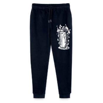 Comic Spray Can with Drops and Flames - Stanley/Stella Mini Mover Teen Organic Jogging Trousers  - navy - Front