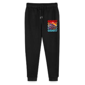 Groovy Psychedelischer Bus - Stanley/Stella Teenager Bio Jogginghose Mini Mover  - Schwarz - Vorne