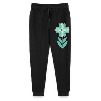 Fleur verte du milieu du siècle - Pantalon de jogging bio Mini Mover Stanley/Stella Ado  - noir - Devant