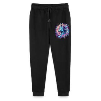 Psychedelische Fuchs Kopf Goa Kunst - Stanley/Stella Teenager Bio Jogginghose Mini Mover  - Schwarz - Vorne