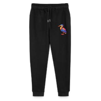 Heron Colorful Kawaii Cartoon Character Bird - Stanley/Stella Mini Mover Teen Organic Jogging Trousers  - black - Front