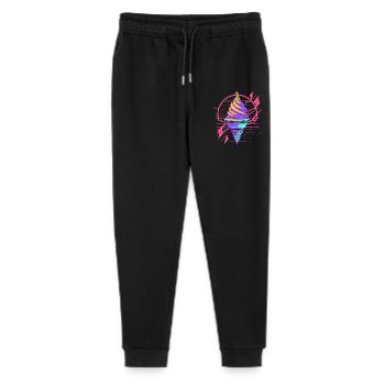 Cornet de crème glacée Synthwave - Pantalon de jogging bio Mini Mover Stanley/Stella Ado  - noir - Devant
