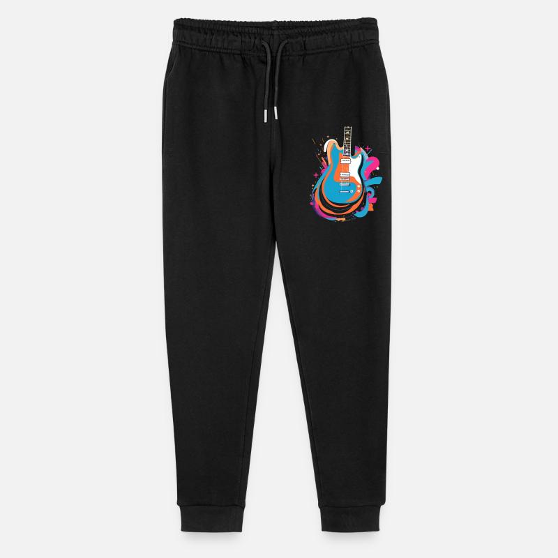 Guitare électrique colorée - Pantalon de jogging bio Mini Mover Stanley/Stella Ado  - noir