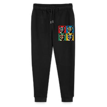Frenchie Pop Art Bubbles, Pancake, Chonk, Nibbles - Stanley/Stella Mini Mover Teen Organic Jogging Trousers  - black - Front