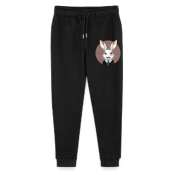 Élégant lapin de Pâques avec monocle et moustache - Pantalon de jogging bio Mini Mover Stanley/Stella Ado  - noir - Devant