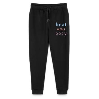 Beat Meets Body – Dance Saying Design - Stanley/Stella Mini Mover Teen Organic Jogging Trousers  - black - Front