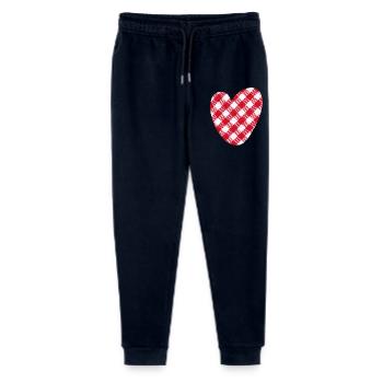 Herz kariert Love Liebe Hochzeit Karo Muster - Stanley/Stella Teenager Bio Jogginghose Mini Mover  - Navy - Vorne