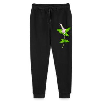 Minze mit Blüten – Naturmotiv für Kräuterliebhaber - Stanley/Stella Teenager Bio Jogginghose Mini Mover  - Schwarz - Vorne