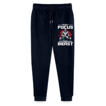 Gorille de motivation avec poteau et texte - Pantalon de jogging bio Mini Mover Stanley/Stella Ado  - marine - Devant