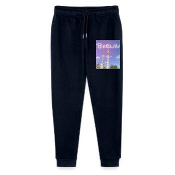 Berlin Fernsehturm Neon Design - Stanley/Stella Teenager Bio Jogginghose Mini Mover  - Navy - Vorne