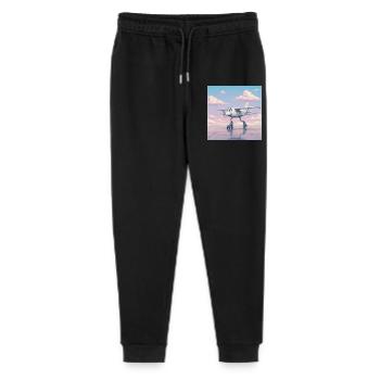 Flugzeug auf Rollschuhen mit einem Lächeln - Stanley/Stella Teenager Bio Jogginghose Mini Mover  - Schwarz - Vorne