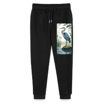 Jeune héron cendré dans la nature - Pantalon de jogging bio Mini Mover Stanley/Stella Ado  - noir - Devant